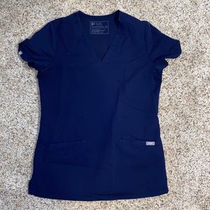 Figs Casma Three Pocket Scrub Top - Navy